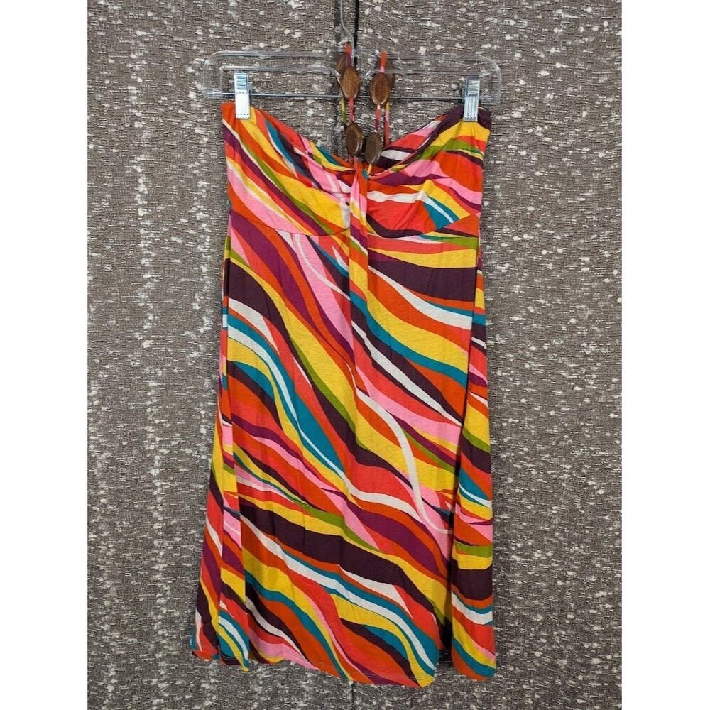 Vintage Y2K Xhilaration Multicolor Strapless Tie Back Dress‎ Women's Small